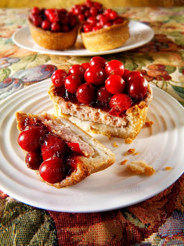 Traditional Cranberry topped pork pies