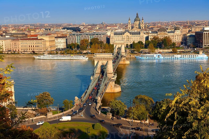 View across the Danube to Pest from The Buda Castle Hill