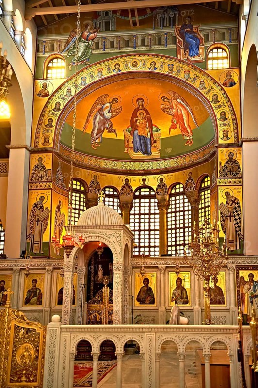 Reconstructed Byzantine style frescos of the 4th century AD