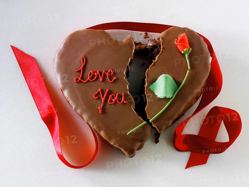 Broken heart cake