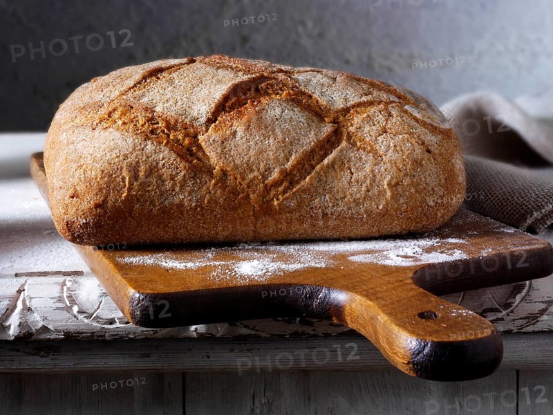 Artisan organic wholemeal bread loaf