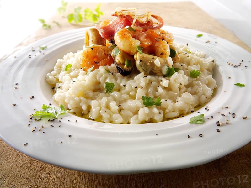 Classic risotto with prawns