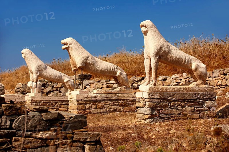 The Avenue of the Lions in the ruins of the Greek city of Delos