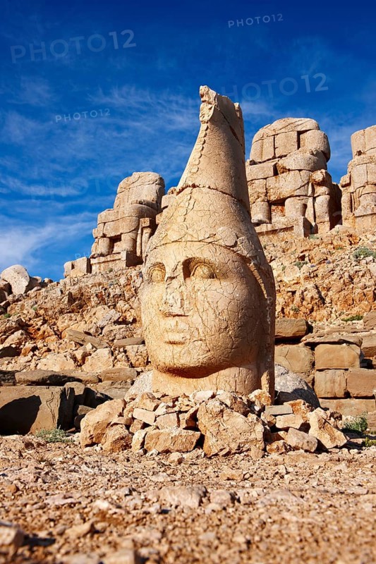 Broken statues around the tomb of Commagene King Antiochus