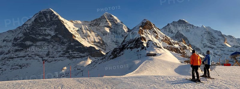 Skiers in winter