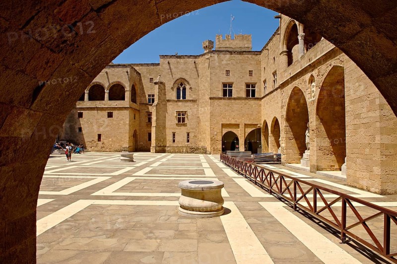 Inner courtyard of the 14th century medieval palace of the Grand Master of the Knights of St John