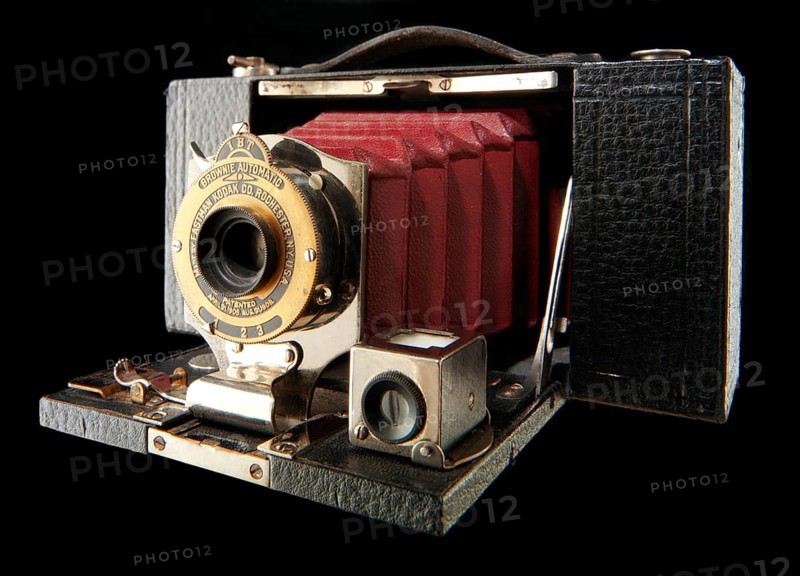 Kodak Eastman Brownie Automatic with red bellows camera