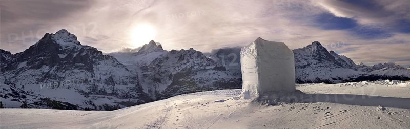 Winter snow in the mountains near Grindelwald First