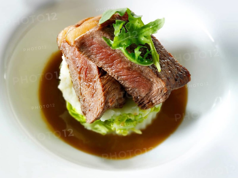 Sirloin steak and salad