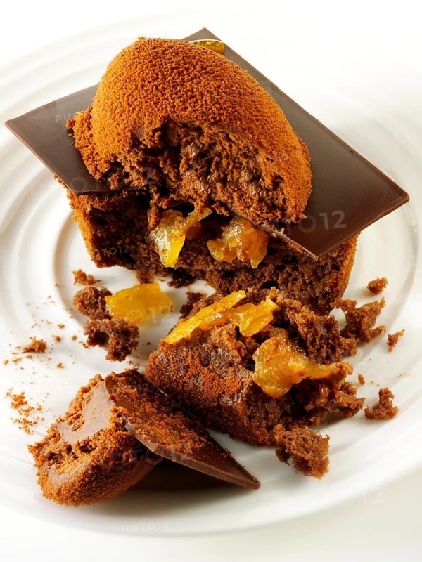 Chocolate cake with a sponge case and chocolate filling