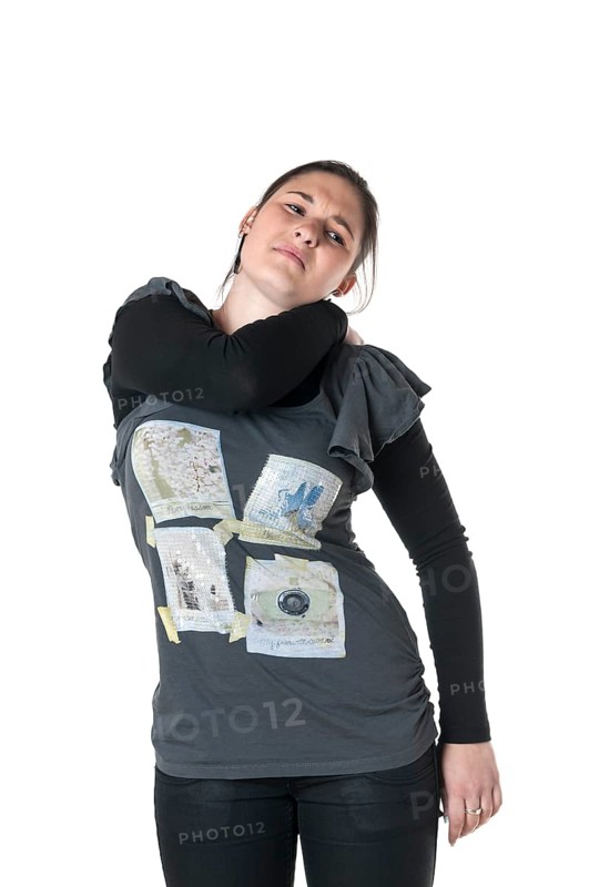 Young woman with back pain