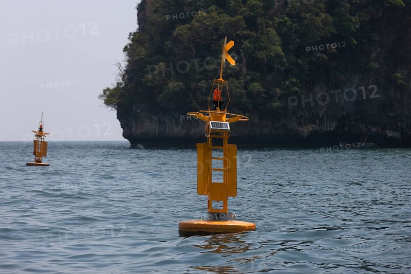 Yellow warning buoys from the tsunami early warning system