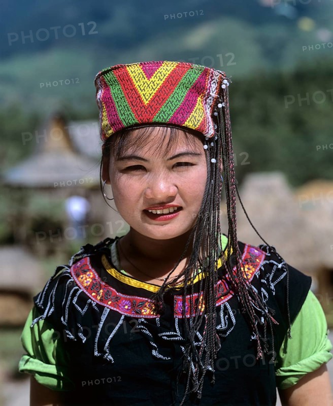 Miao girl wearing a traditional ethnic costume