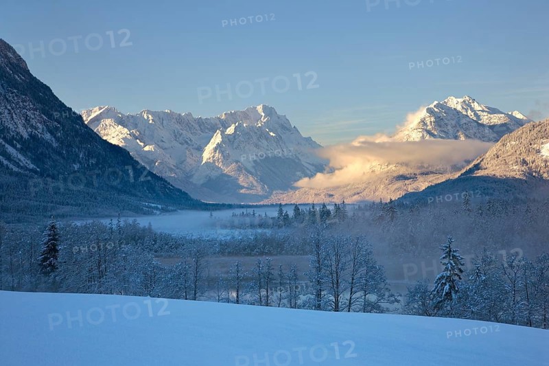 Winter landscape at Pfuehlmoos near Eschenlohe