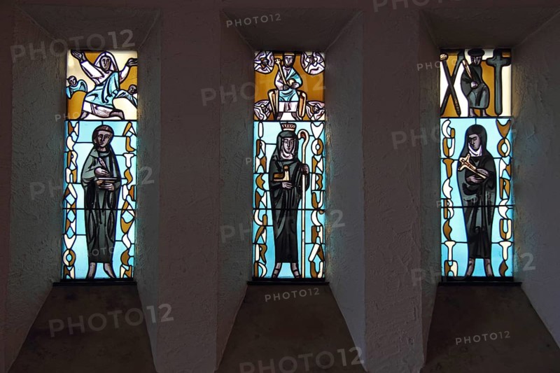 Three stained glass windows