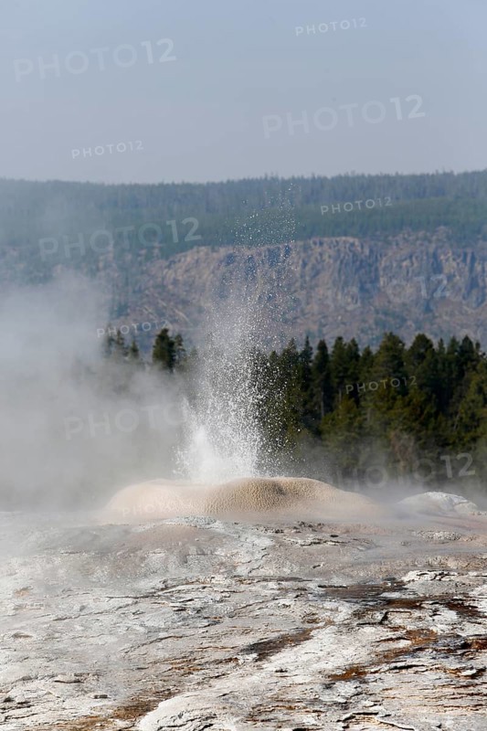 Geyser erupting at the Lion Formation