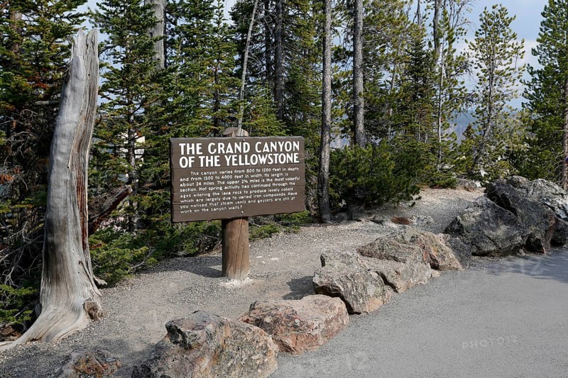Sign at the Grand Canyon of the Yellowstone