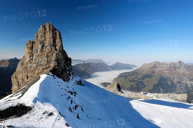 View over a sea of fog