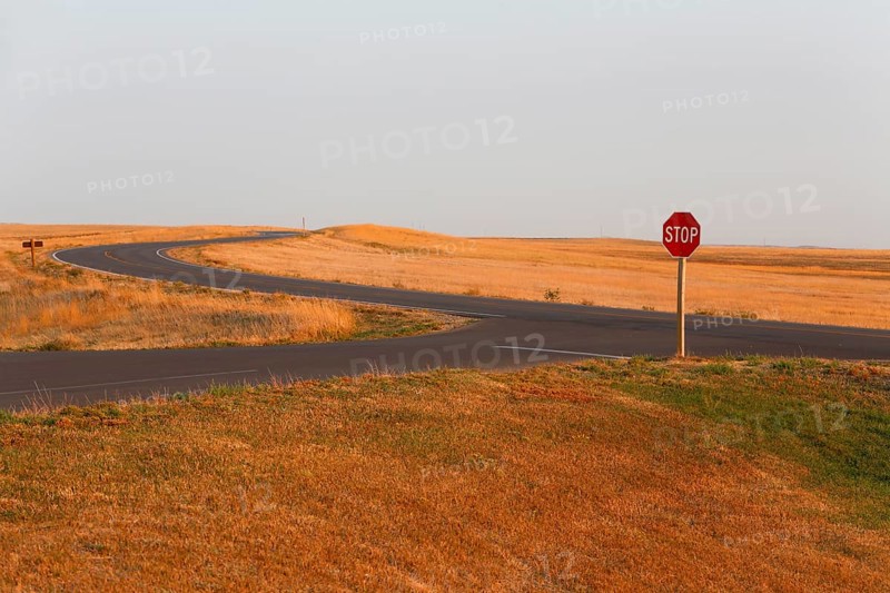 Stop sign on the prairie