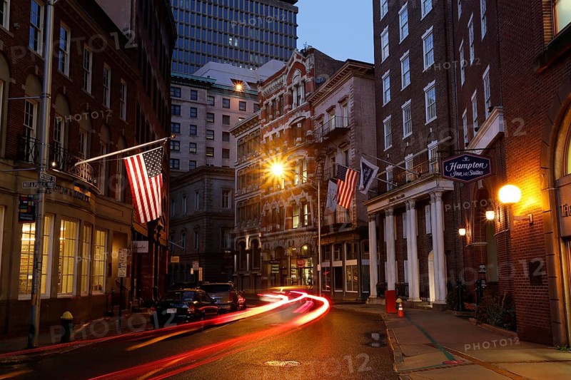 Weybosset Street in the evening