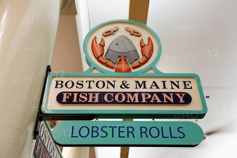 Sign 'Boston and Maine Fish Company'