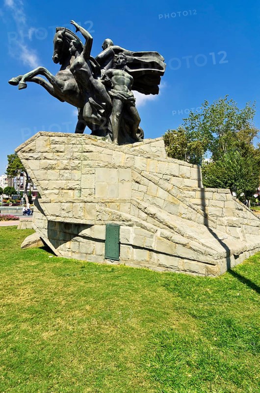 Republic Square with a statue of Kemal Ataturk