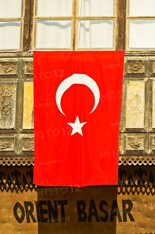 Facade with a Turkish flag