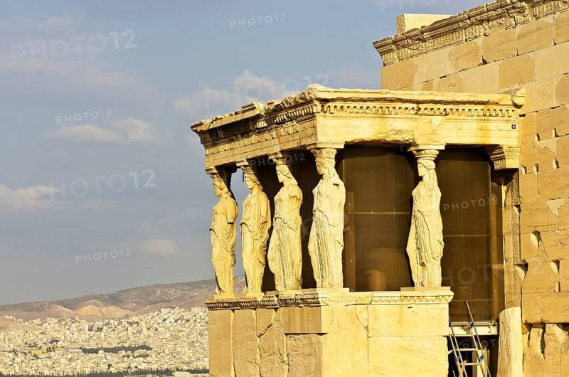 Southern portico of the Erechtheion temple with the Caryatids