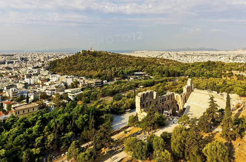View from the Acropolis over Odeon of Herodes Atticus