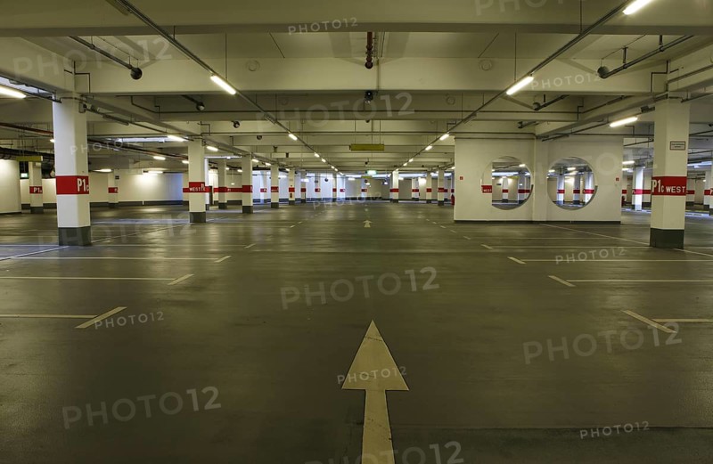 Empty underground car park