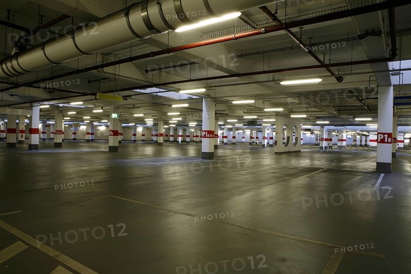 Empty underground car park