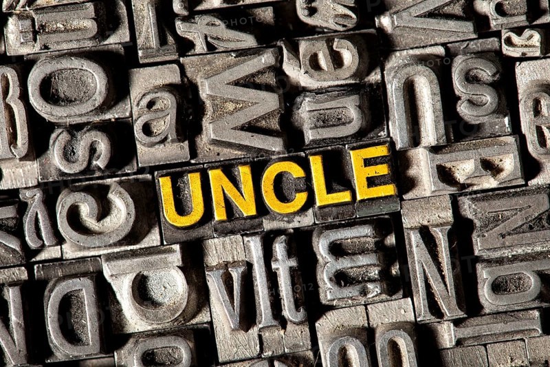 Old lead letters forming the word Uncle