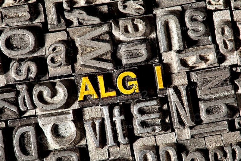 Old lead letters forming the term 'ALG I'