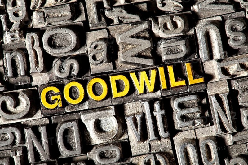 Old lead letters forming the word Goodwill