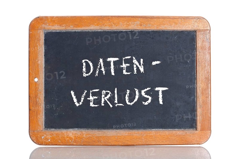Old school blackboard with the term DATENVERLUST