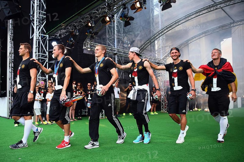 Reception of the German national team after their victory at the FIFA World Cup 2014 on the fan mile at the Brandenburg Gate