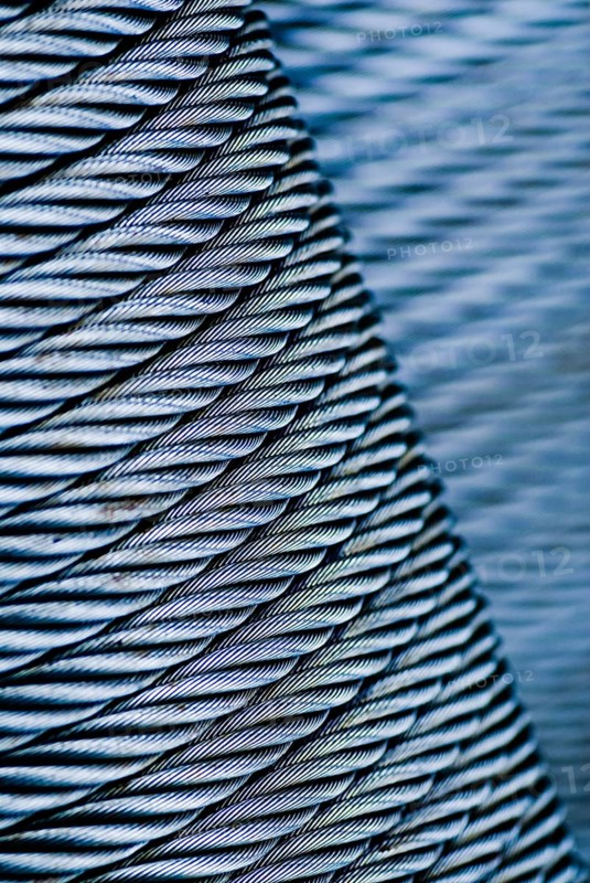 Close-up of coiled steel cable