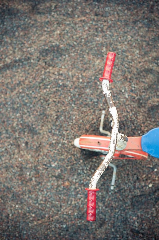 Child's bicycle from above