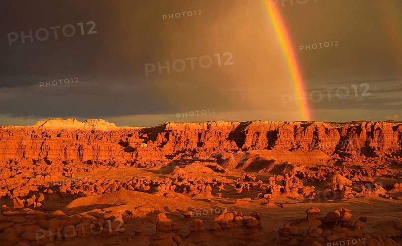Rainbow during a thunderstorm