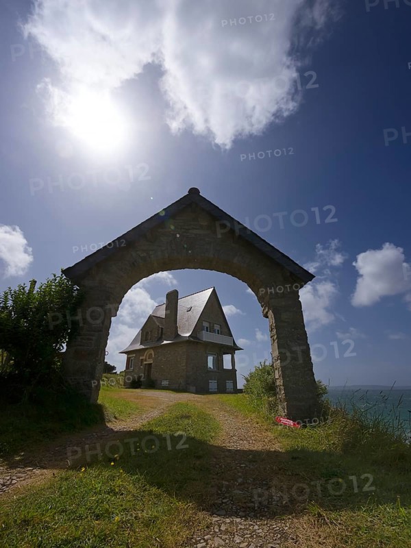 Breton house on the coast in the Bay of Douarnenez