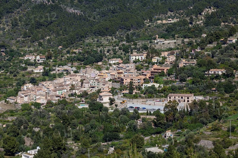 View of the mountain village of Estellencs
