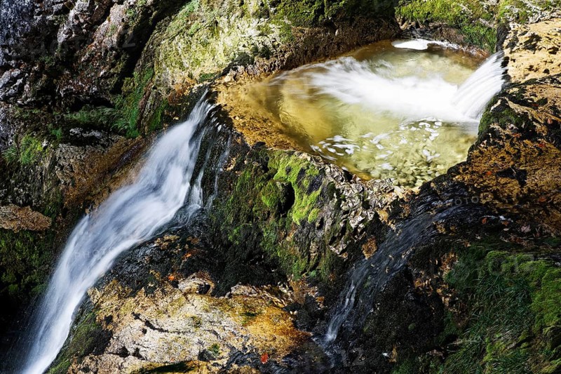 Waterfall in the Wasserlochklamm gorge near Palfau