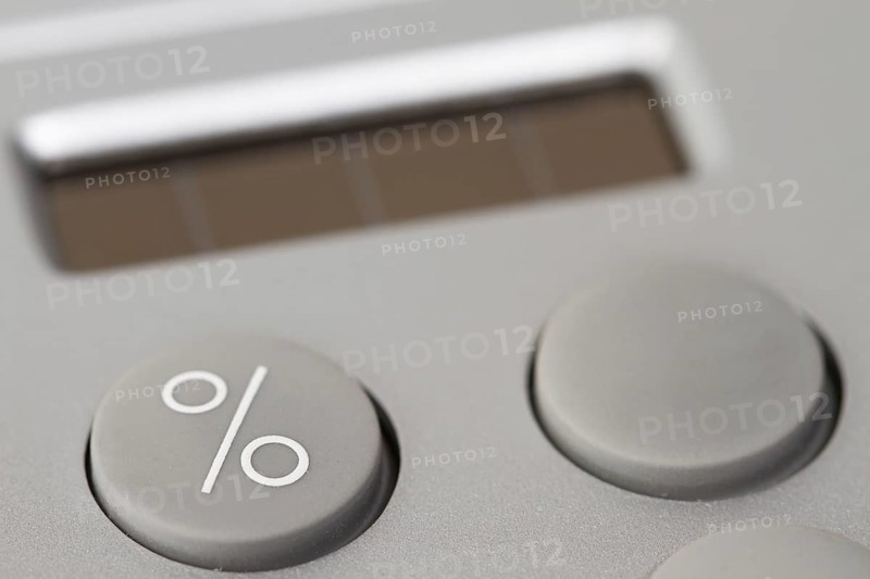 Per cent sign on a pocket calculator