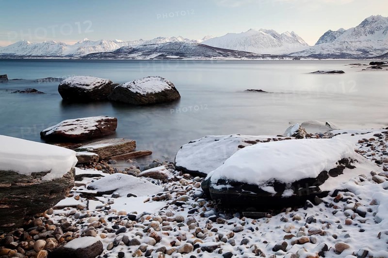 Ullsfjord near Oldervik in winter
