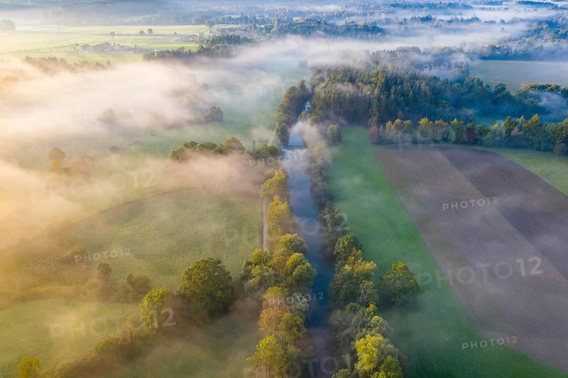 Loisach in the morning mist