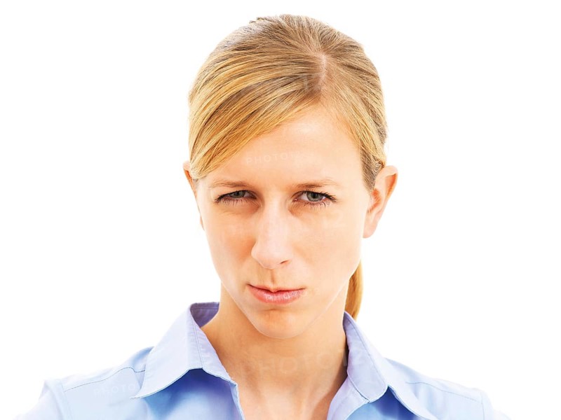 Young woman angry