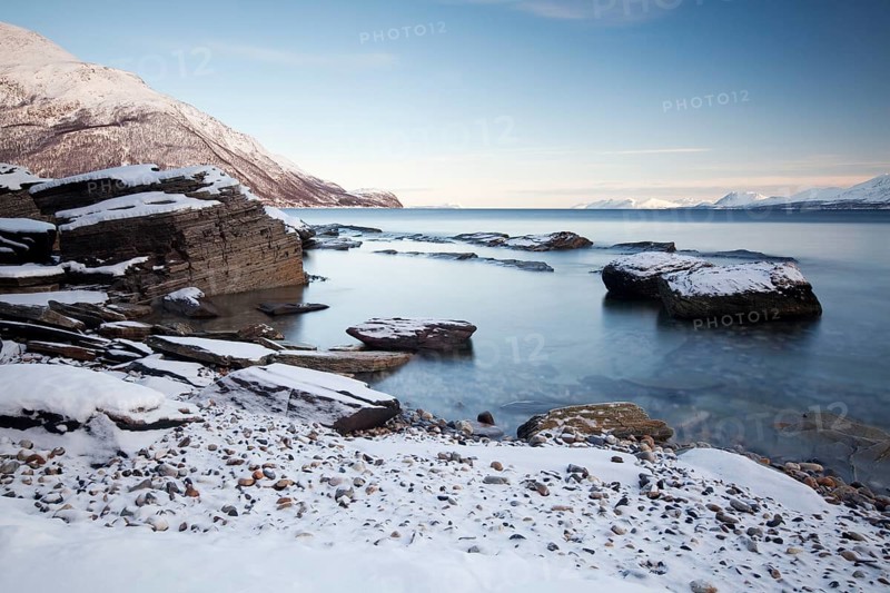 Ullsfjord near Oldervik in winter