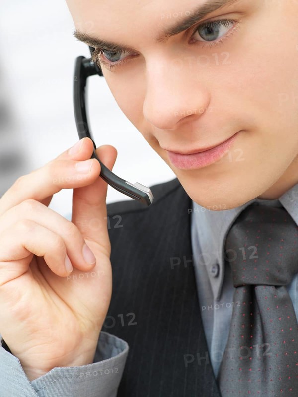 Businessman using a headset