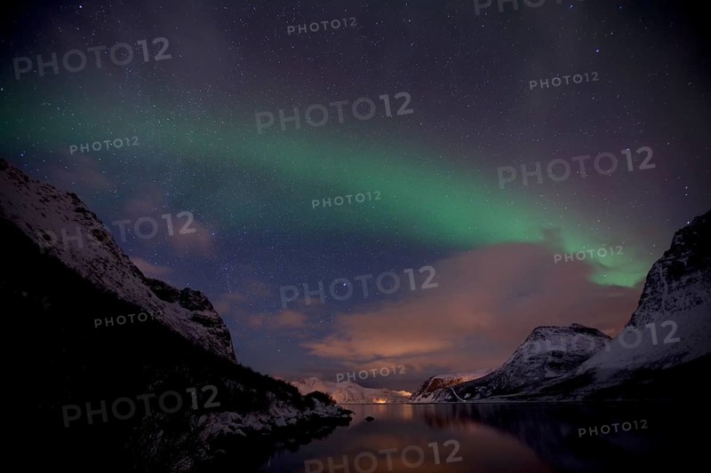 Northern Lights over the Grotfjord in winter