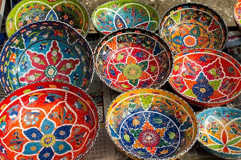 Brightly painted bowls